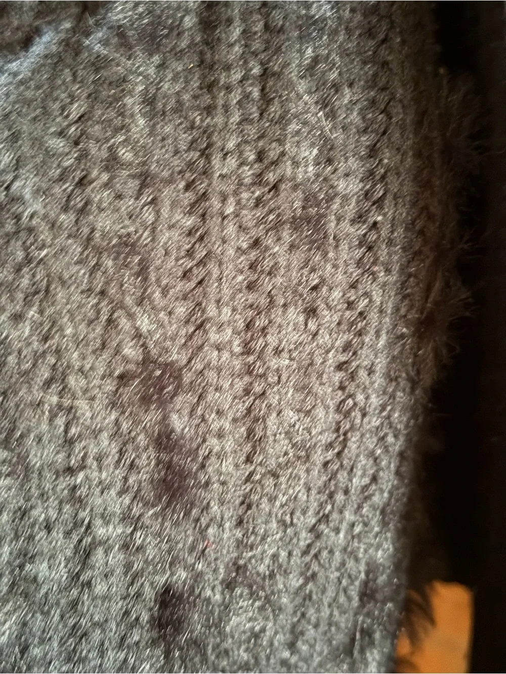 Black Sweater and Faux Furry Front Vest